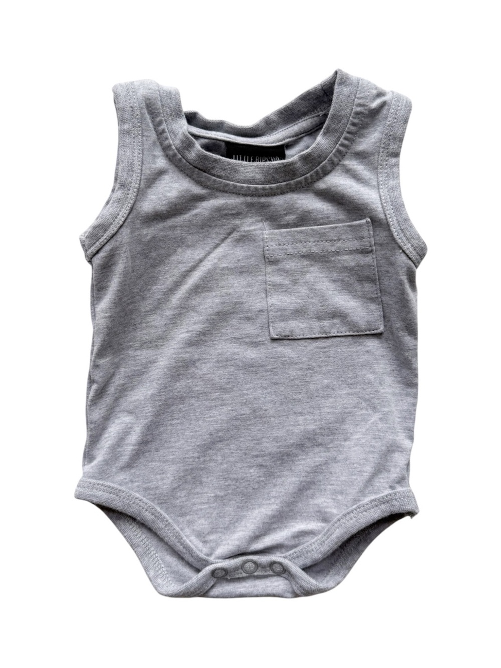 Little Bipsy Gray Bodysuit Tank 0-3M